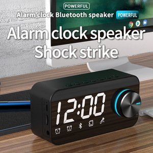 Mini reloj despertador portátil LED BT Altavoces de dientes azules Altavoces inalámbricos de radio FM de graves profundos - Product Image 4