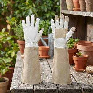Gants de jardinage en cuir respirants anti-épines, ambidextres, pour la taille des roses - Product Image 4