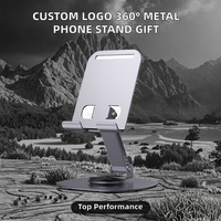 Support de téléphone portable en métal rotatif à 360° personnalisable avec logo, pour téléphones portables et tablettes - Style simple, cadeaux promotionnels d'entreprise