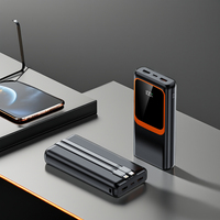Banco de Energía de Gran Capacidad de 50000 mAh con Logotipo OEM, Batería de 10000 mAh, Carga Rápida de 20 W, 2 Cables Integrados, Panel Solar, Tecnología GaN, Portátil