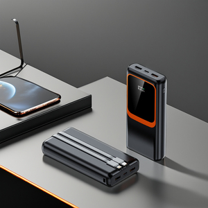 โลโก้ OEM พาวเวอร์แบงค์ความจุขนาดใหญ่ 50000mAh แบตเตอรี่ 10000mAh ชาร์จเร็ว 20W สายในตัว 2 เส้น แผงโซลาร์เซลล์ เทคโนโลยี GaN พกพาสะดวก - Product Image 5
