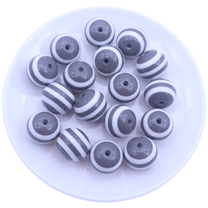 Nueva llegada 20mm 100 piezas Popular gran moda acrílico grueso resina rayas cuentas DIY collar, pulseras, fabricación de pendientes - Product Image 1