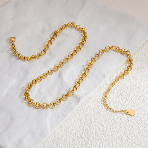 SUMMLY Collar de <span class=keywords><strong>Cadena</strong></span> de Acero Inoxidable Chapado en Oro de 18K de Lujo Ligero con Sensación Prémium, Fabricante de Joyería al Por Mayor de Estilo Vintage y Sencillo - Product Image 2