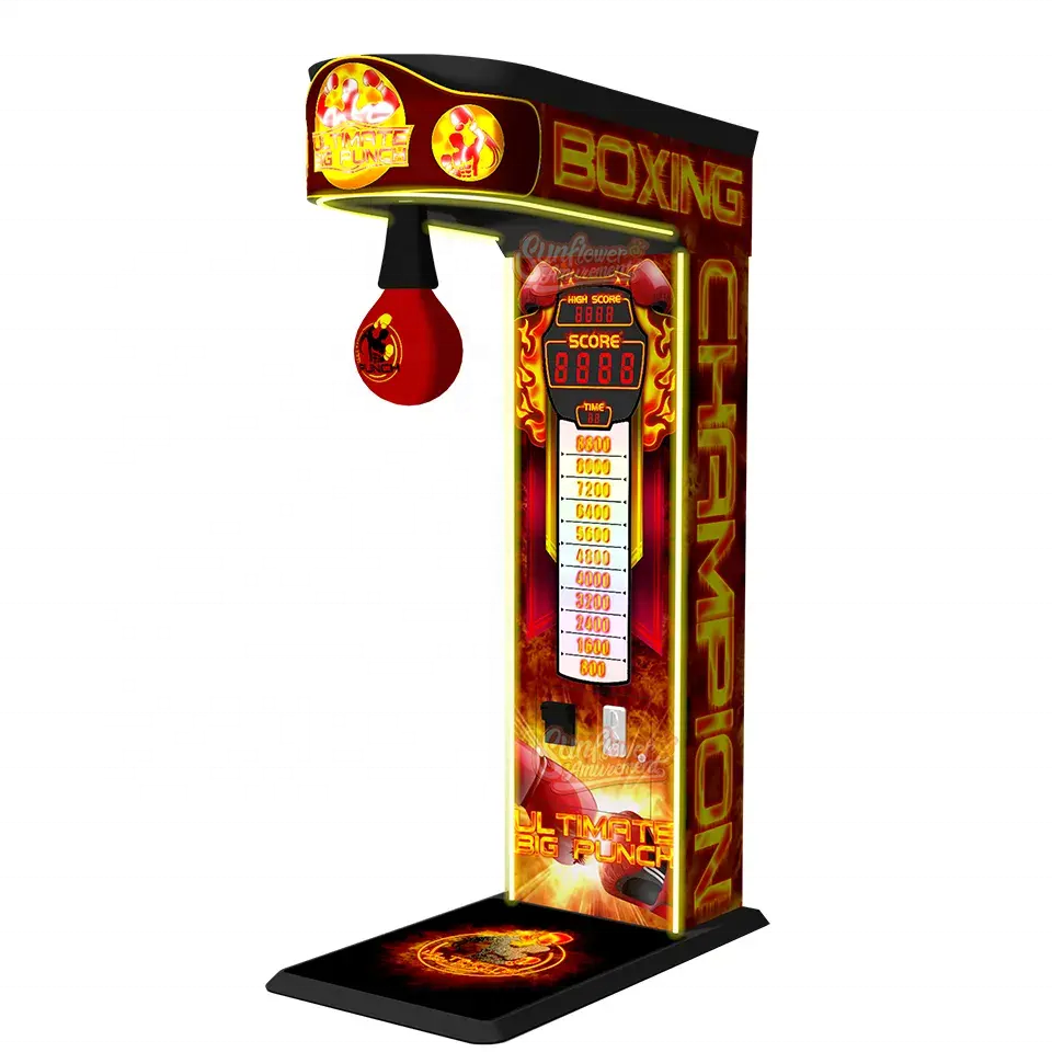 코인 작동 복싱 펀치 머신 - 스코어 측정 아케이드 게임