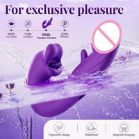 Vibrateur clitoridien rose 3 en 1 avec télécommande, godets pour couples avec fonction de succion de la langue, application de léchage de rose pour femmes, jouets sexuels, masturbateurs