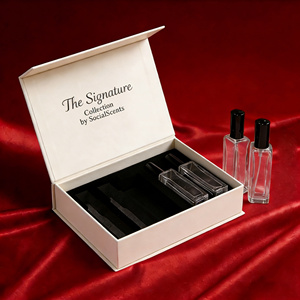 Set Kemasan Botol Parfum Kosmetik Kustom, Kotak Hadiah Kaku Magnetik, Kotak Pengemasan Minyak Atsiri dengan Tutup Magnet - Product Image 1
