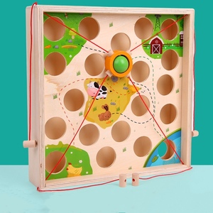 Montessori Wooden Balance Pull Ball Table Game Children Maze Beads Early Educational Interactive Puzzle Toys for Kids Boys Girls - Product Image 4