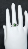 Anillo de Plata de Ley Ajustable con Jadeíta Paradise, Corte Geométrico Clásico, Tamaño Personalizable, Jadeíta de 6-7 mm, Certificación NGIC, Unisex