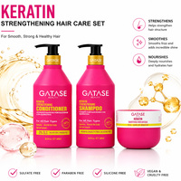 Set de Cuidado Capilar con Keratina, Champú y Acondicionador Reparador para Cabello Seco y Dañado, Control del Frizz, Hidratación Profunda