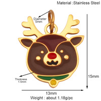 Op maat gemaakte trendy groothandel 14K 18K PVD vergulde roestvrijstalen kerstcharms voor het maken van kettingen, armbanden en sieraden