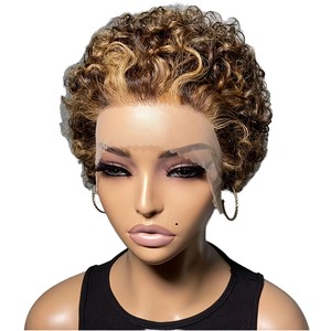 FX-HTA107 Perruque Coiffure 10A 13*4 Frontal Vague Lâche Bob Brézilien Cheveux Humains Perruques Courtes Transparentes Lace Front Perruques - Product Image 1