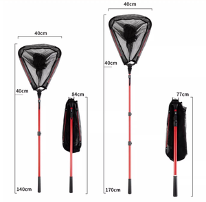 Épuisette de pêche à double nœud en caoutchouc, panier profond avec cerceau en aluminium, épuisette pliable à main, maille personnalisée pour la pêche à la <span class=keywords><strong>carpe</strong></span> - Product Image 4