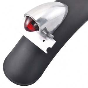 Garde-boue arrière en métal pour moto, pour Cafe racer, avec <span class=keywords><strong>feu</strong></span> de freinage chromé, pour Harley, BOB, <span class=keywords><strong>Bobber</strong></span>, 1 paire - Product Image 1