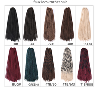 Extensions de cheveux en dreadlocks douces de 18 pouces, 100 g, 24 mèches, faux locs, cheveux pour tresses au crochet