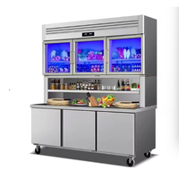 Commerciële supermarkt koel- en vrieskast voor dranken, fruit en vlees (moeder-dochtermodel)