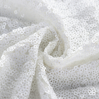 Tissu en polyester satiné multicolore avec paillettes brillantes pour robes, vente en gros
