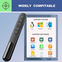 Potente Presentador Inalámbrico con Puntero Láser USB, Control Remoto para Presentaciones en PowerPoint, Negro o Blanco