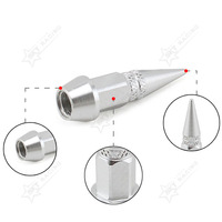 Cache-valve de pneu de voiture personnalisé en alliage métallique aluminium rouge chromé avec logo de marque personnalisé, embout de valve à pointe, capuchon de valve de roue noir