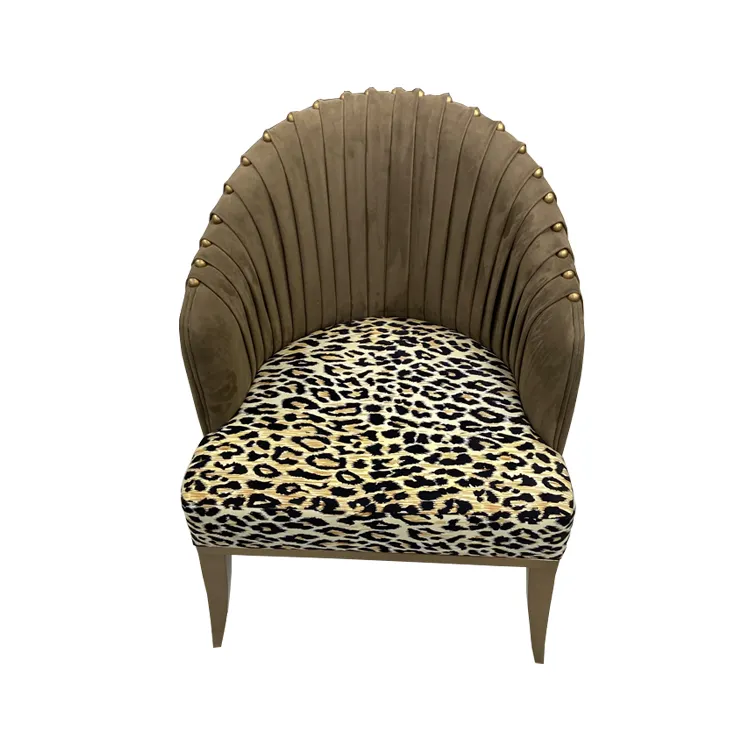 Cadeira de sala de estar luxuosa, cadeira clássica para sala de jantar com leopardo