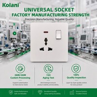 Prise murale universelle multifonction Kolani Factory OEM ODM UK 1 gang avec interrupteur et voyant néon, 13A, en PC ignifuge
