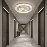 Plafonnier créatif pour la maison avec motif trèfle central et accents d'anneaux concentriques offrant une luminosité élevée et un style moderne