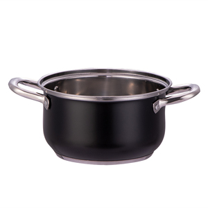 Ensemble de 4 pièces de vaisselle moderne en acier inoxydable à double fond, antiadhésif, avec marmite à soupe et couvercle en verre noir, combinaison magnétique - Product Image 6