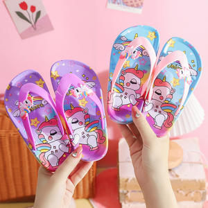 Karikatür düz Flip flop bayanlar yaz kapalı Anti kayma serin terlik odası prenses tarzı kız için plaj ayakkabısı üzerinde - Product Image 6