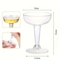 Coupe à champagne jetable transparente en PS, design détachable à assembler, montage facile, pour fêtes et mariages, qualité alimentaire, 8 cm