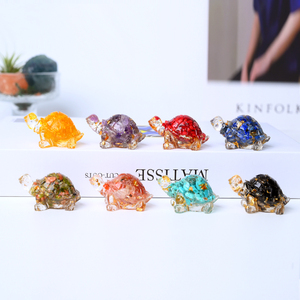 Cristales de Resina al por Mayor con Forma de Tortuga, Grava de Cristal Pulido, Tallado de Tortuga en Resina para Decoración - Product Image 2