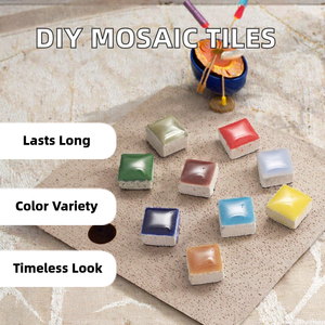 Azulejos de Mosaico de Cerámica Cuadrados de 10 mm, Colores Variados, para Manualidades, Azulejos de Porcelana Mini de 1 cm, para Decoración de Habitaciones y Aficiones - Product Image 2