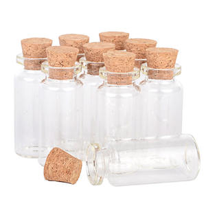 Hot Mini 5ml 7ml 8ml 10ml Botellas de vidrio transparente con tapones de corcho para bodas y cumpleaños - Product Image 3