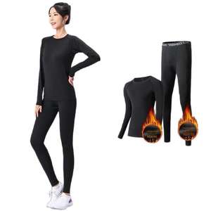 Dkr. Yoga Kıyafetleri Bayan Sıcak Polar Astarlı 2 1 Bisiklet Yaka Fitness Kış Sporları Koşu Takımı Çabuk Kuruyan Üst Uzun Kollu Dar - Product Image 5