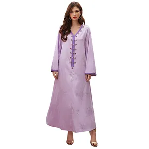 Islamic Muslim Women Tunic Abaya Turkish Style Dress Dubai Kaftan Islam Modest Robe Moroccan Caftan Evening Maxi Cocktail Dress