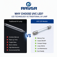 Module d'éclairage UVC 275 nm sans ozone 4,8 W, lumière froide sans mercure DC12V pour unité d'éclairage interne des armoires de cuisine domestiques