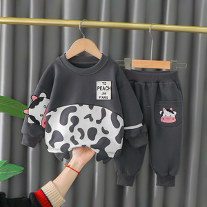Conjunto de Ropa de Algodón con Dibujos Animados para Niños, Otoño, Sudadera y <span class=keywords><strong>Pantalones</strong></span>, 2 Piezas, Chándal Informal para Niños - Product Image 2