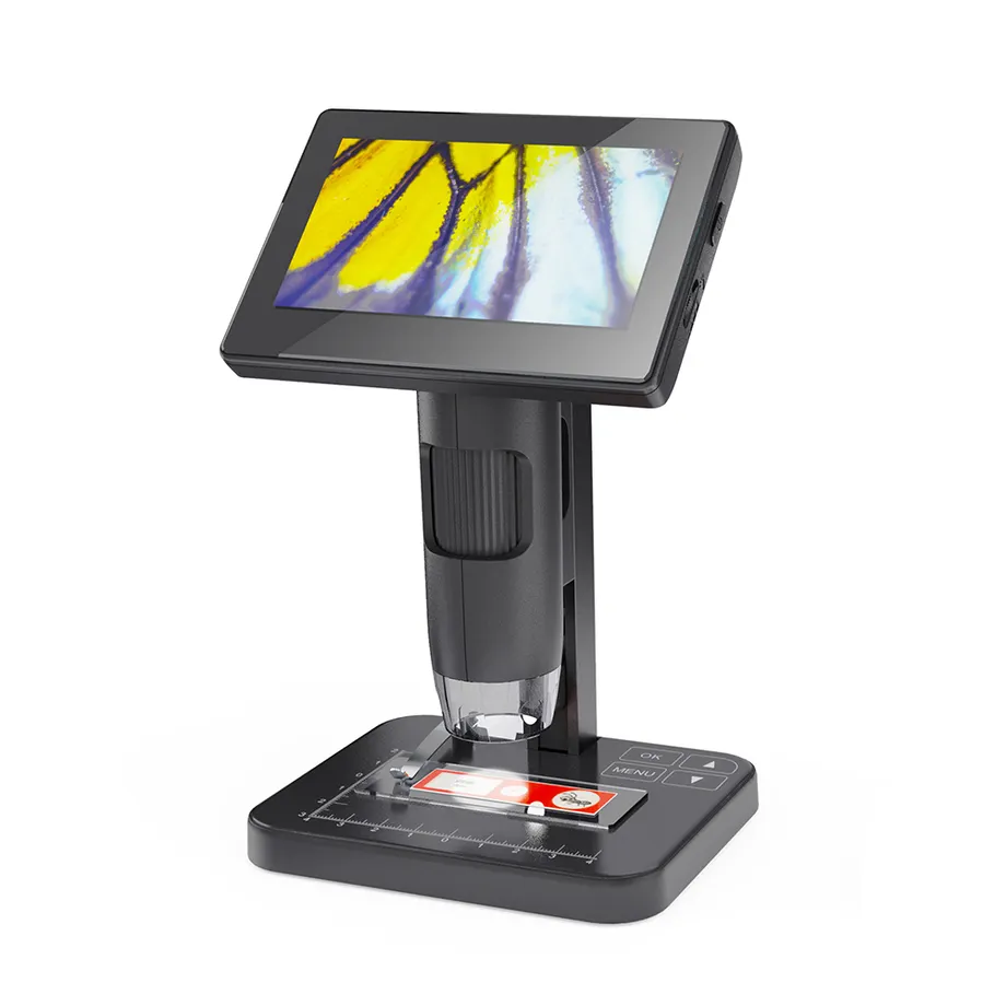 Nuevo 1000X 8X Zoom digital 1080P 5 pulgadas Pantalla LCD USB Óptica Microscopio digital biológico electrónico para reparación móvil
