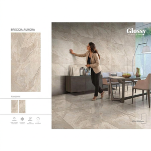 Vistaar Alaska Bianco White Marble Porcelain Tiles 600x1200mm Glossy Polished Dark Vein Design - Product Image 5
