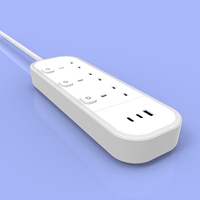 Nouvelle multiprise industrielle universelle bicolore avec 4 prises CA 110V et ports USB, compatible prises 3 broches EAU/Royaume-Uni