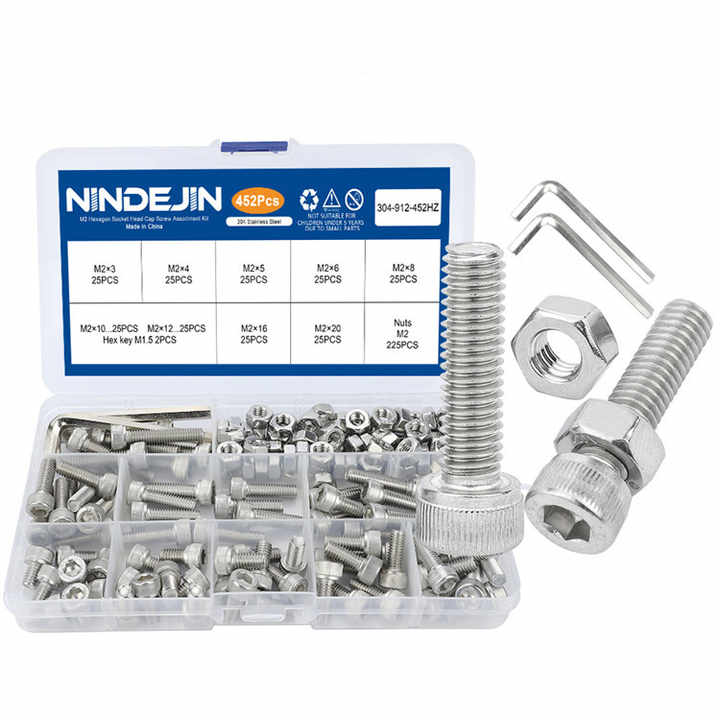 SS 304 M2 M2.5 M3 M4 M5 M6 Allen Key Bolt DIN912 Set
