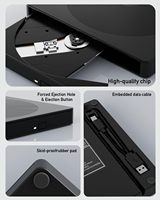 Grabadora de DVD Externa USB 3.0 Tipo-C, Grabadora de DVD/CD Portátil 24x Slim, Unidad Óptica Plug and Play para Laptop, Windows, Mac, Linux