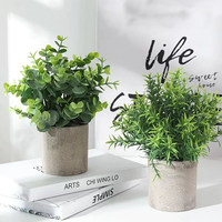 Plante en pot artificielle en soie bionique, eucalyptus, petites décorations, décoration intérieure, salon, bureau