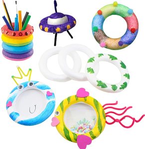 Vòng Hoa Nhựa Polystyrene Vòng Tròn Thủ Công Màu Trắng Để Trang Trí Mùa Xuân Giáng Sinh, Nghệ Thuật <span class=keywords><strong>DIY</strong></span>, Lớp Học Trẻ Em - Product Image 6
