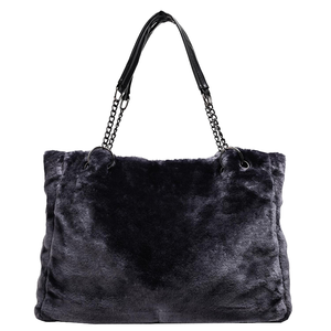 Luxurious Winter Faux Fur Women's Casual Tote <b>Bag</b> Two Straps Zipper Fashionable Polyester Lining <b>Big</b> Capacity Shoulder Crossbody - Product Image 4