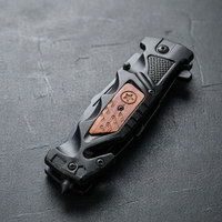 Couteau de poche pliant ultra-affûté à revêtement noir de haute qualité, manche en aluminium, lame à pointe tombante, longueur totale de 230 mm pour le bricolage et les activités de plein air