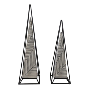 Sculture piramidali per decorazioni domestiche, oggetti decorativi in ferro e resina per soggiorno, ufficio, bagno, mensola, tavolino da caffè - Product Image 4