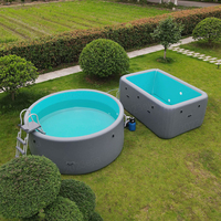 Piscine gonflable rectangulaire CE à structure Drop Stitch, directement de l'usine, piscine hors sol portable DWF pour usage familial et commercial dans la cour.