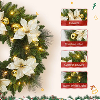 Guirlande de Noël artificielle en gros avec pommes de pin enneigées, résistante aux intempéries, facile à accrocher pour la maison