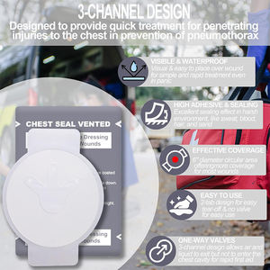 Perban Darurat Tahan Air untuk Trauma dengan 3 Saluran Penutup Dada Berventilasi Medis - Product Image 2