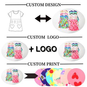अनुकूलित मुद्रित पैटर्न लड़कियों के कपड़े गर्मियों में छोटे आस्तीन पोशाक बेबी लड़की - Product Image 2