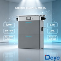 Baterai Lithium Lifepo4 Deye SUN-BK250-2.56KWH-EU-AM4-32L Hybrid 2.56kWh untuk Balkon dan Berkemah